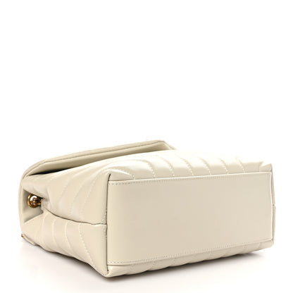 Saint Laurent Calfskin Y Quilted Monogram Small Loulou Chain Satchel Crema Soft 4 of 10