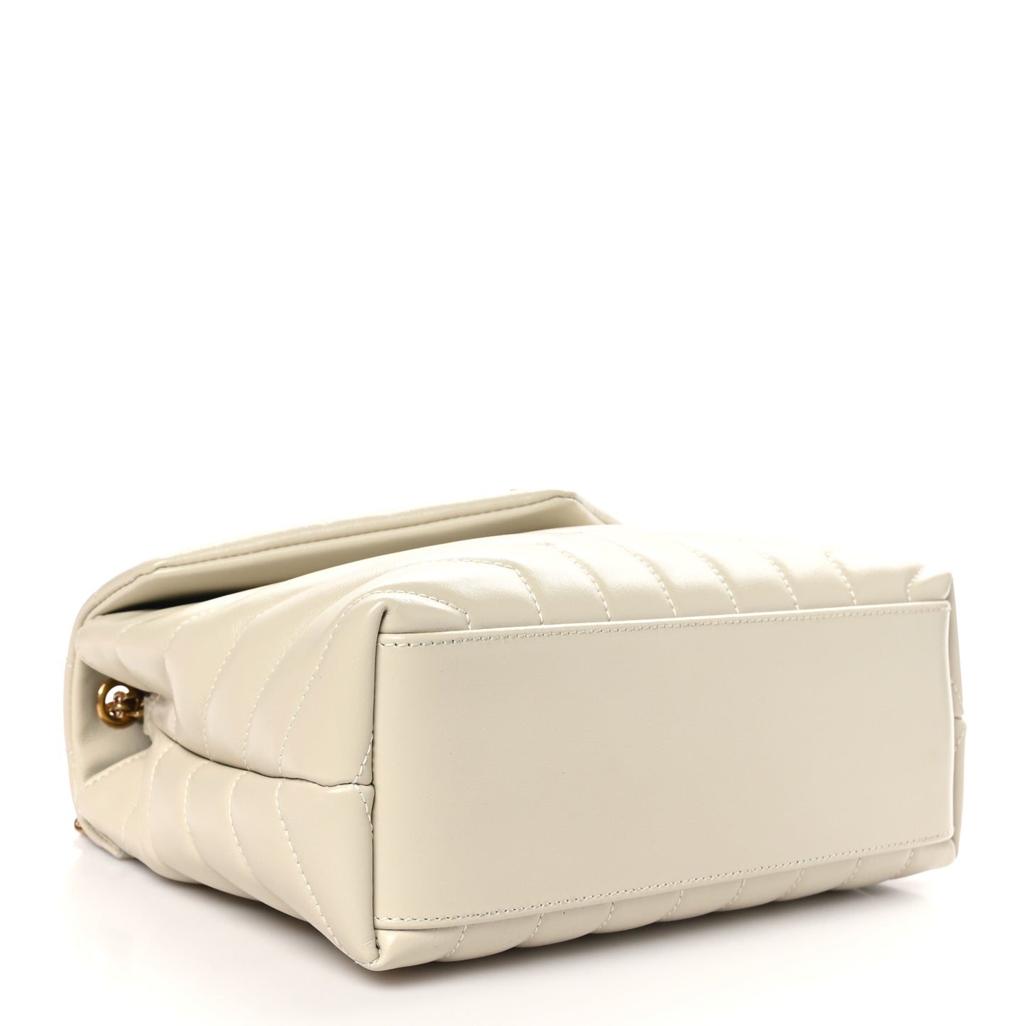 Calfskin Y Quilted Monogram Small Loulou Chain Satchel Crema Soft