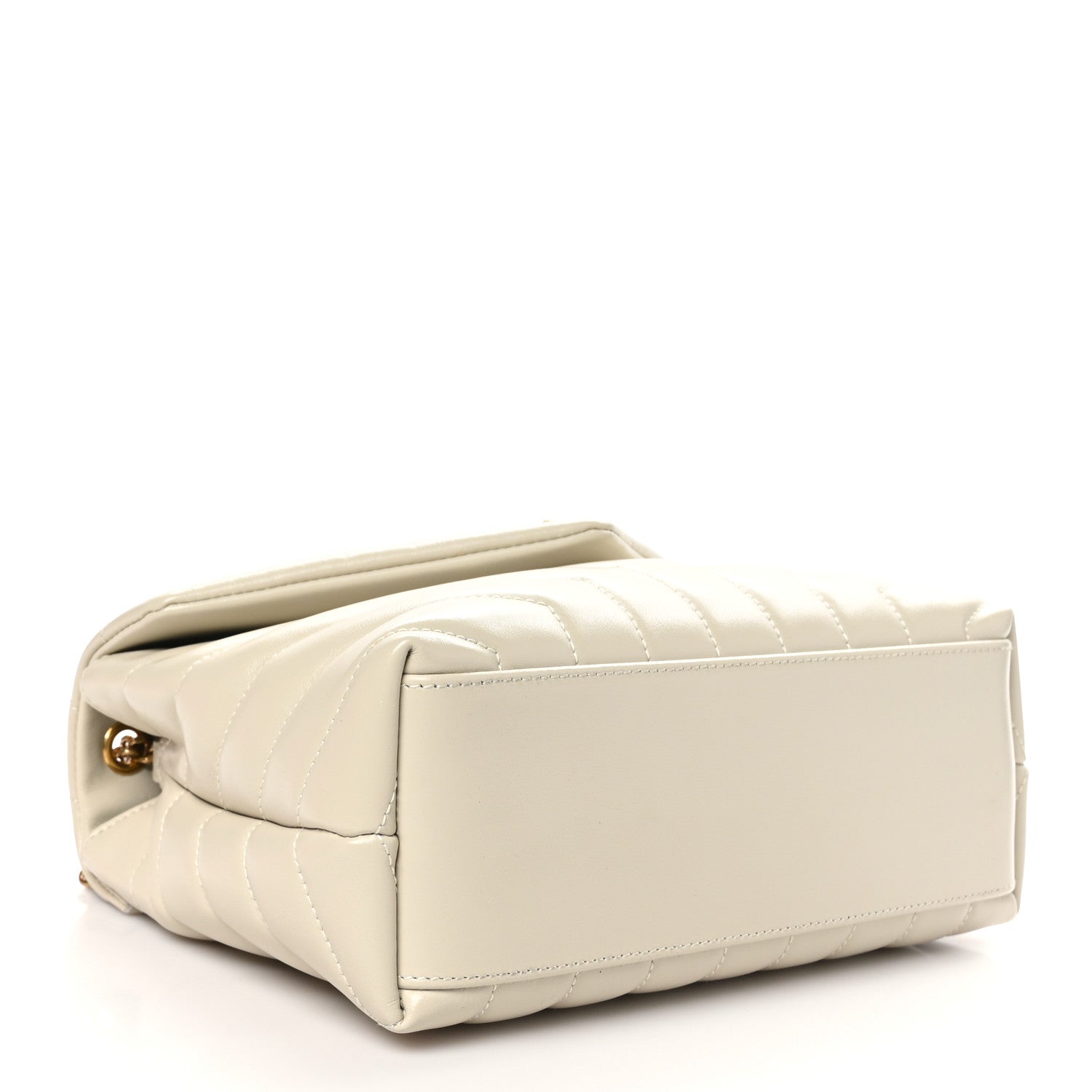 Saint Laurent Calfskin Y Quilted Monogram Small Loulou Chain Satchel Crema Soft 4 of 10
