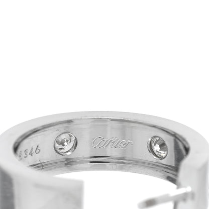 Cartier 18K White Gold 6 Diamond 5.5mm LOVE Hoop Earrings 4 of 4