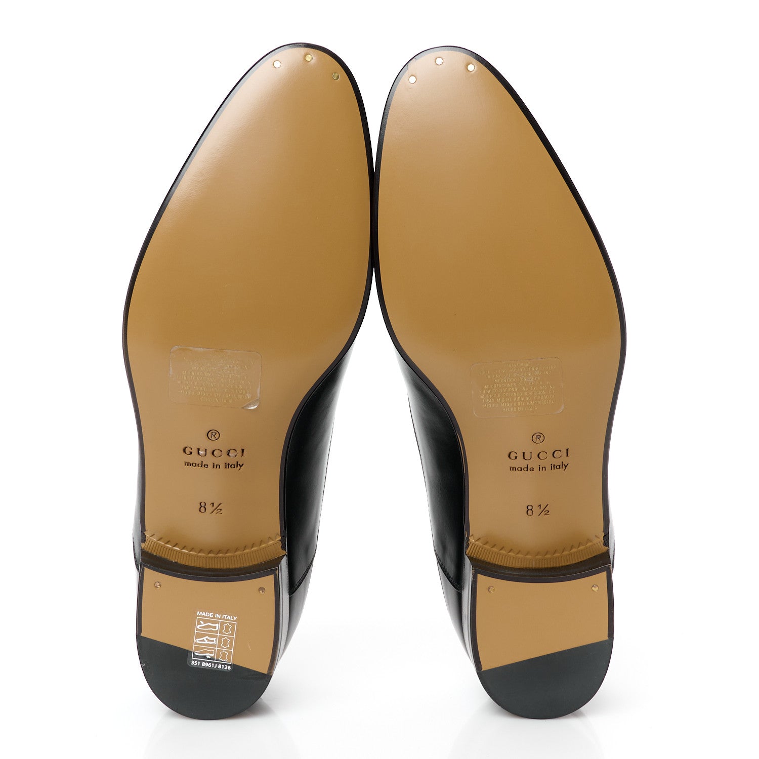 Gucci New Waxed Calfskin Mens Oxfords 8.5 Black 6 of 10