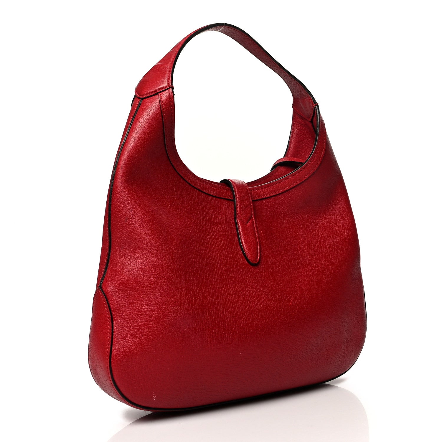 Gucci Soft Grained Calfskin Web Medium Jackie Hobo Red 2 of 16