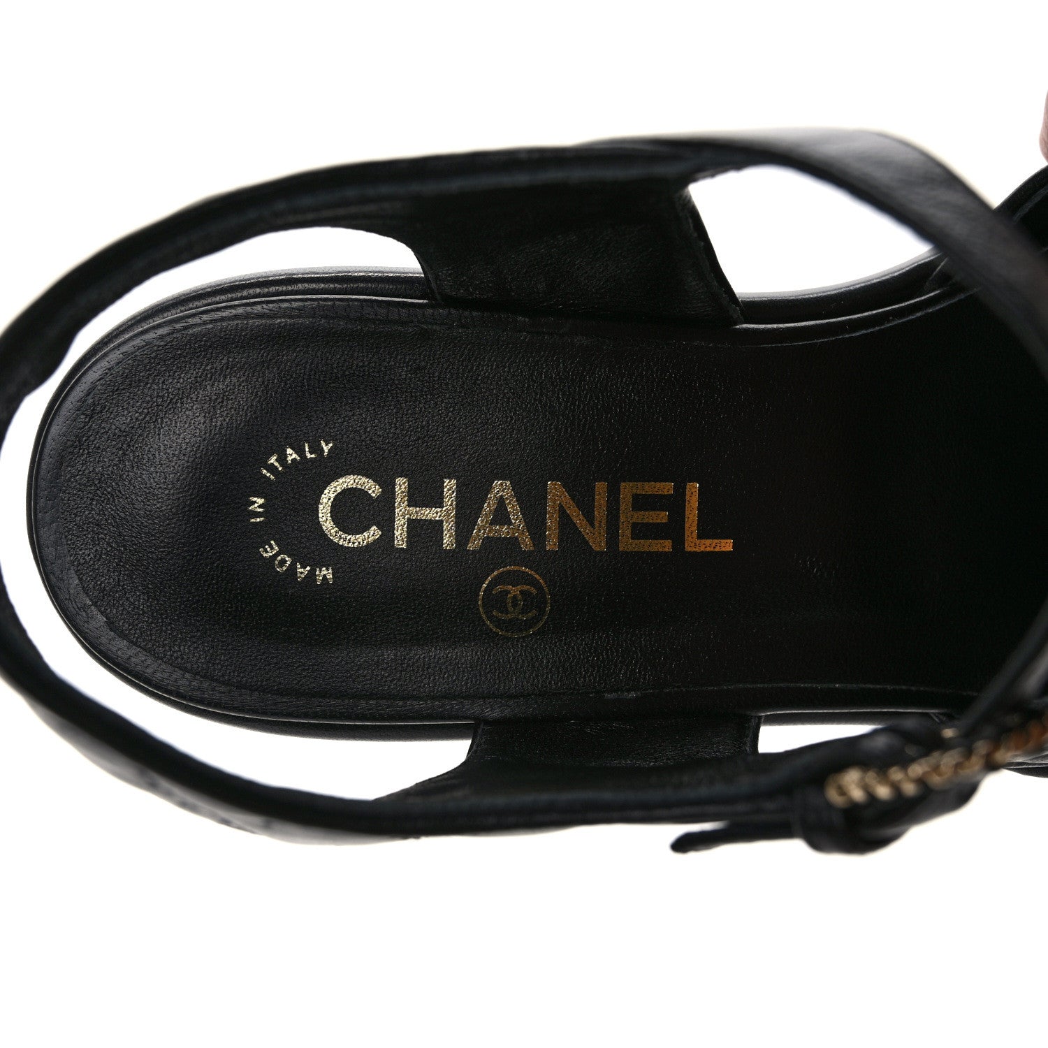 Chanel Lambskin Quilted CC Platform Sandals 39.5 Black 7 of 9