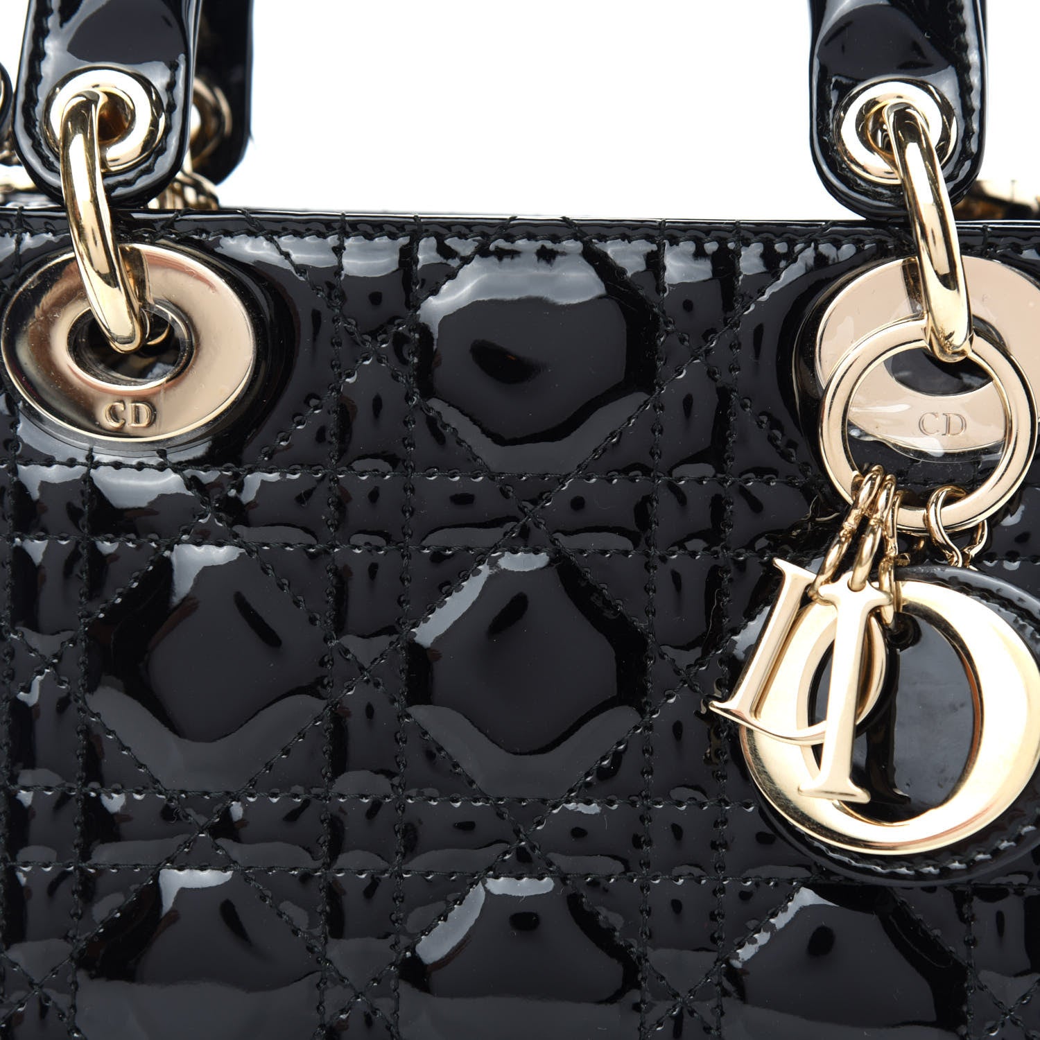 Christian Dior Patent Cannage Mini Lady Dior Black 9 of 9