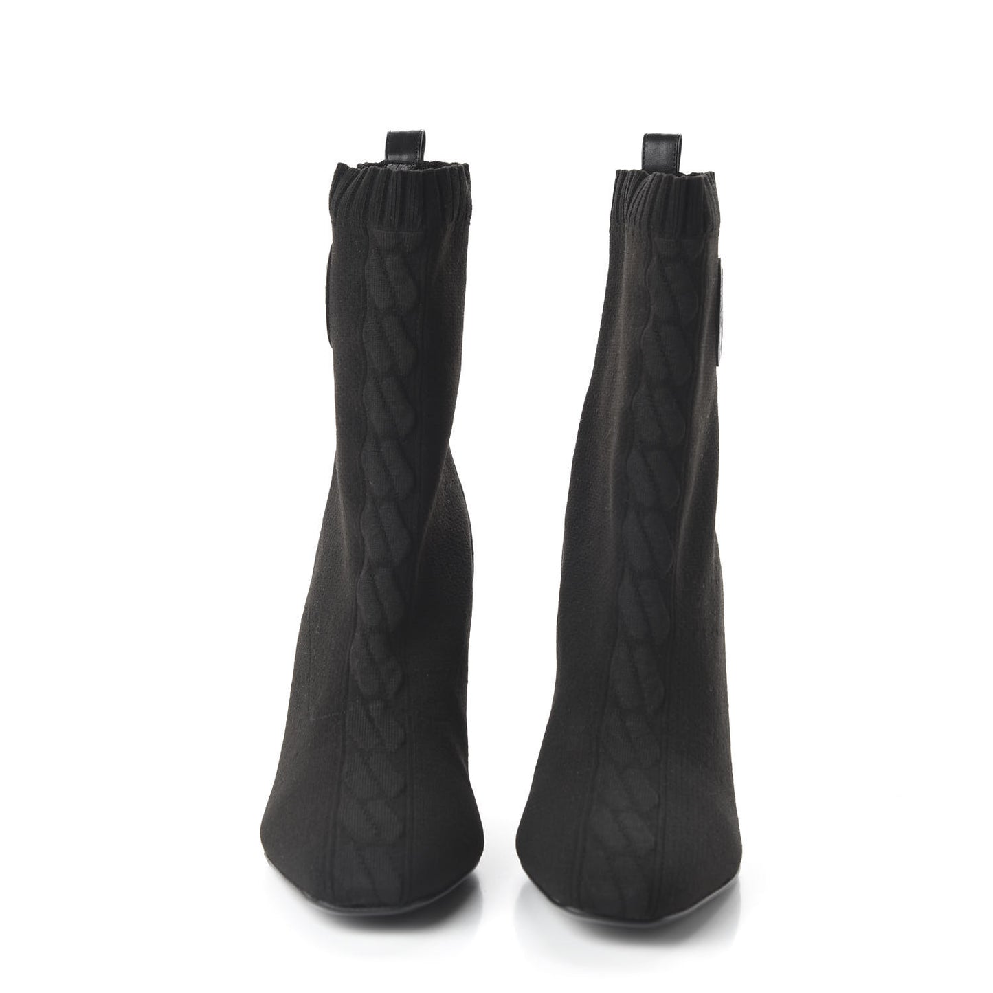 Knit Calfskin Volver Ankle Boots 37.5 Black