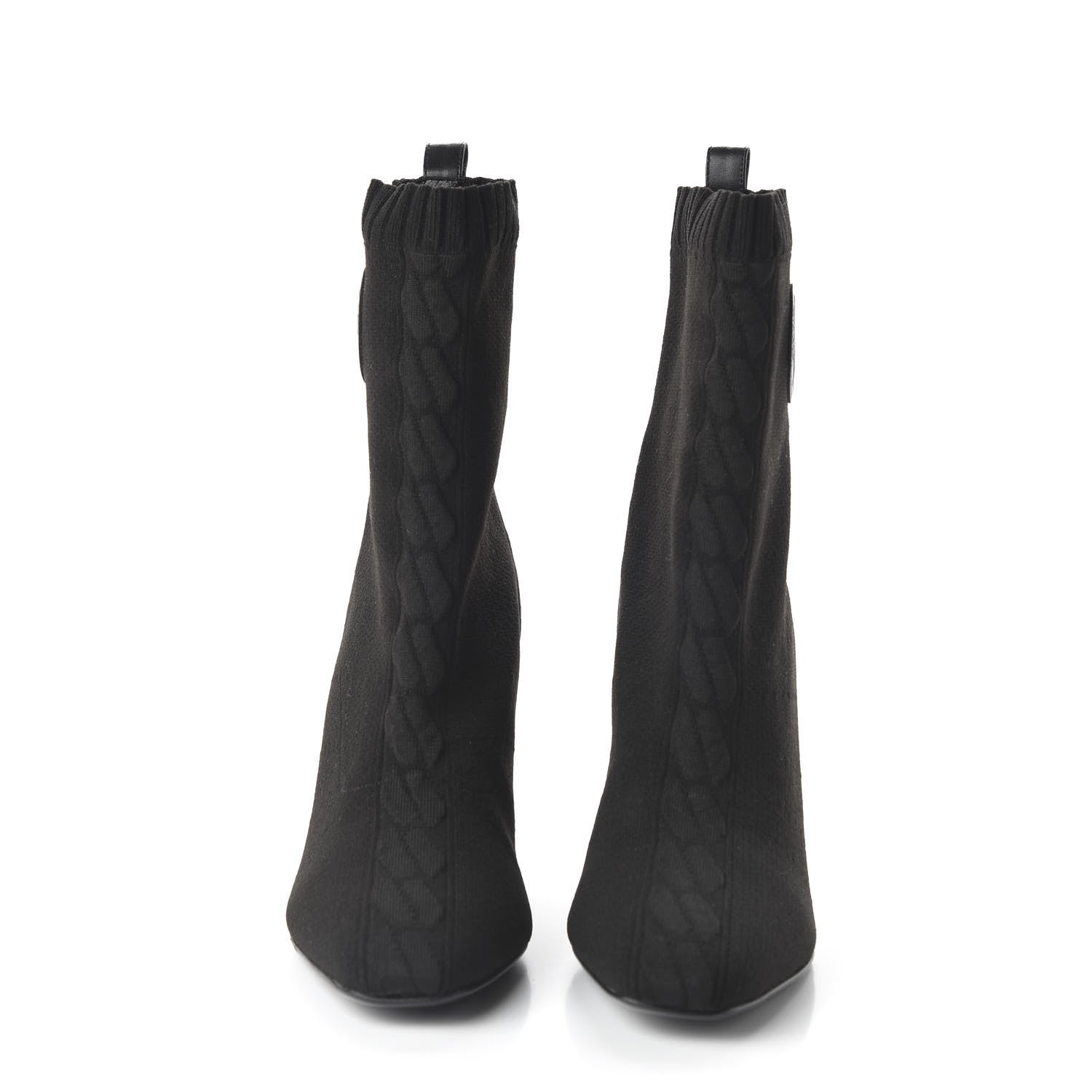 Hermes Knit Calfskin Volver Ankle Boots 37.5 Black 2 of 7