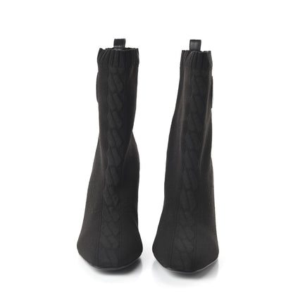 Hermes Knit Calfskin Volver Ankle Boots 37.5 Black 2 of 7