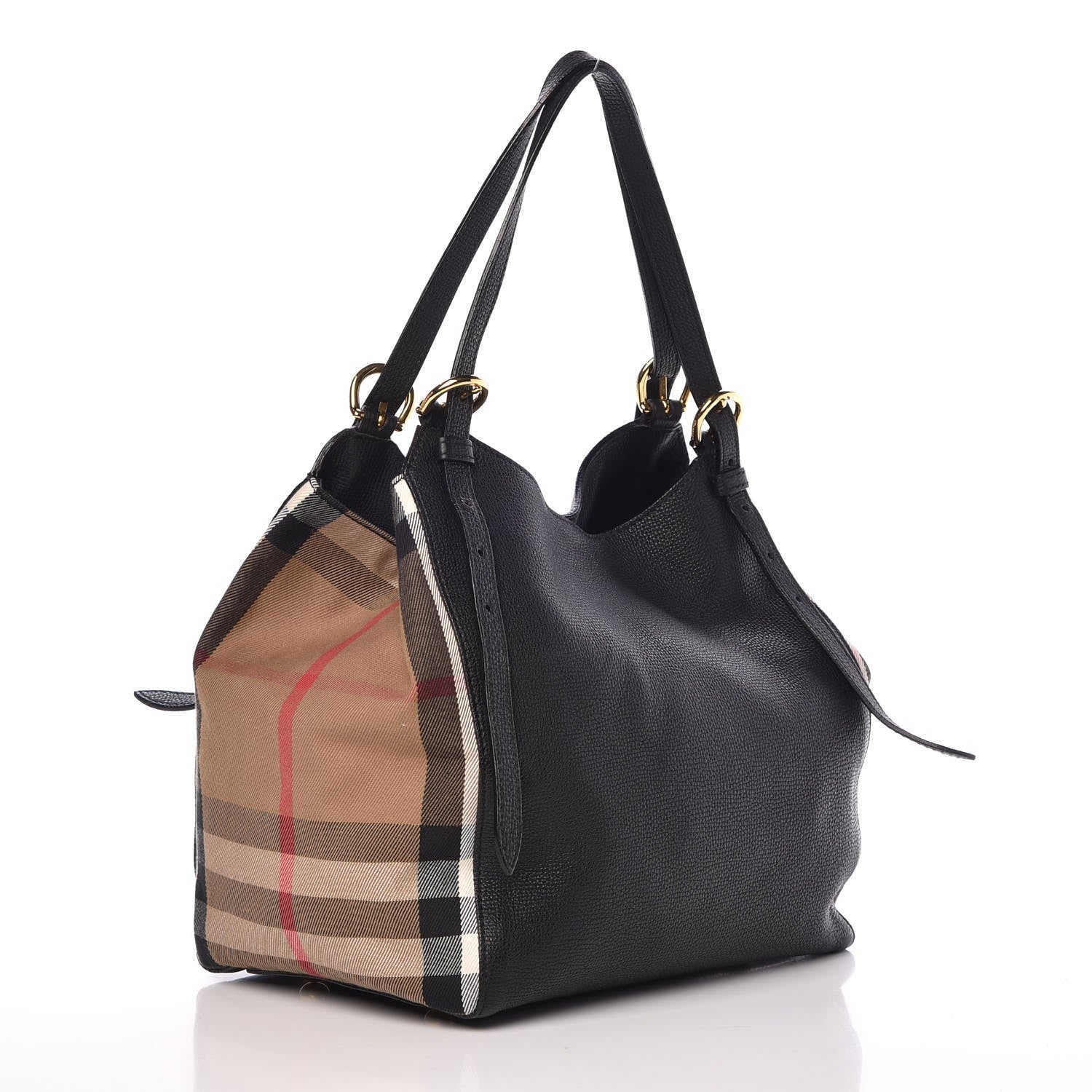 Burberry Grainy Calfskin House Check Small Canterbury Black 3 of 10