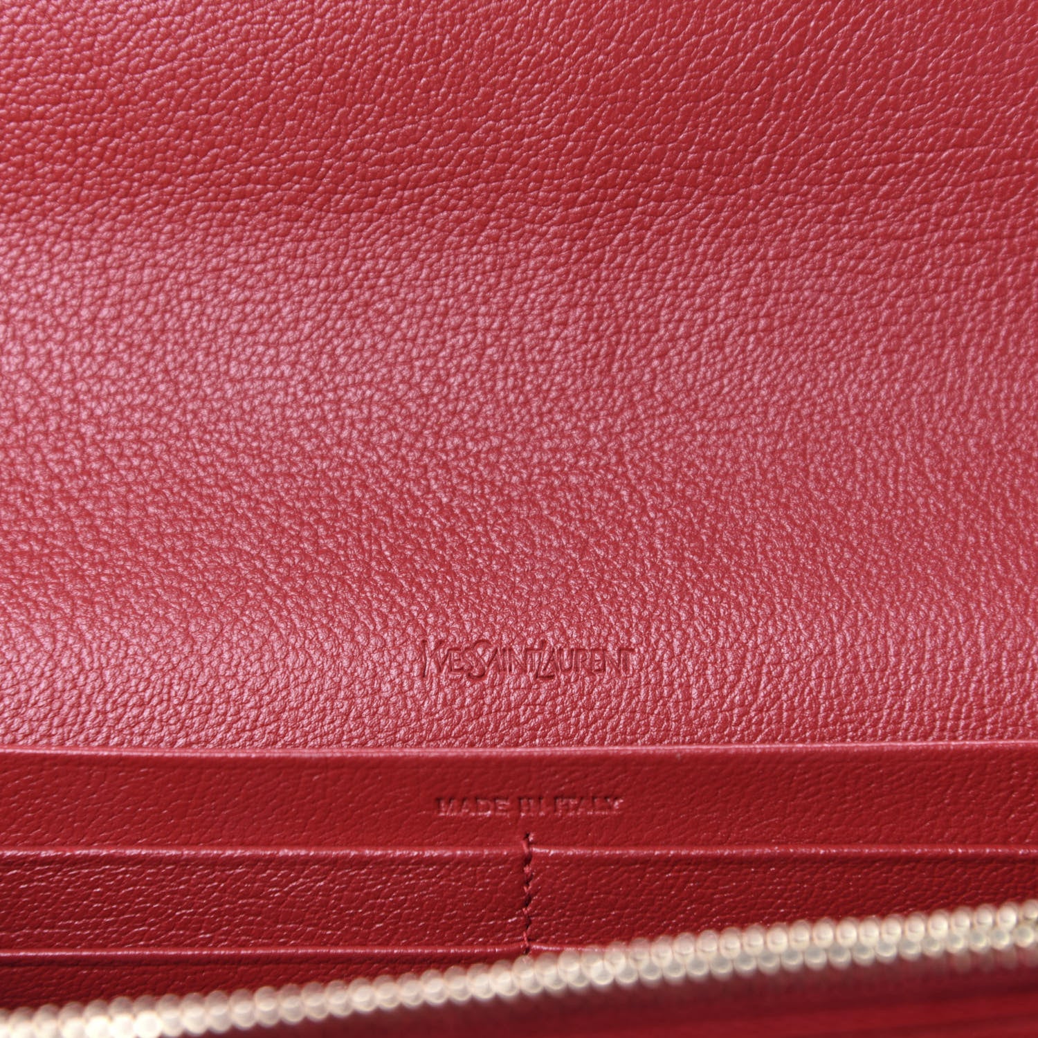 Saint Laurent Calfskin Monogram Belle de Jour Chain Clutch Rouge Orient 8 of 10