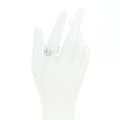 David Yurman Sterling Silver Diamond Blue Topaz 10mm Cable Wrap Ring 57 8 2 of 5