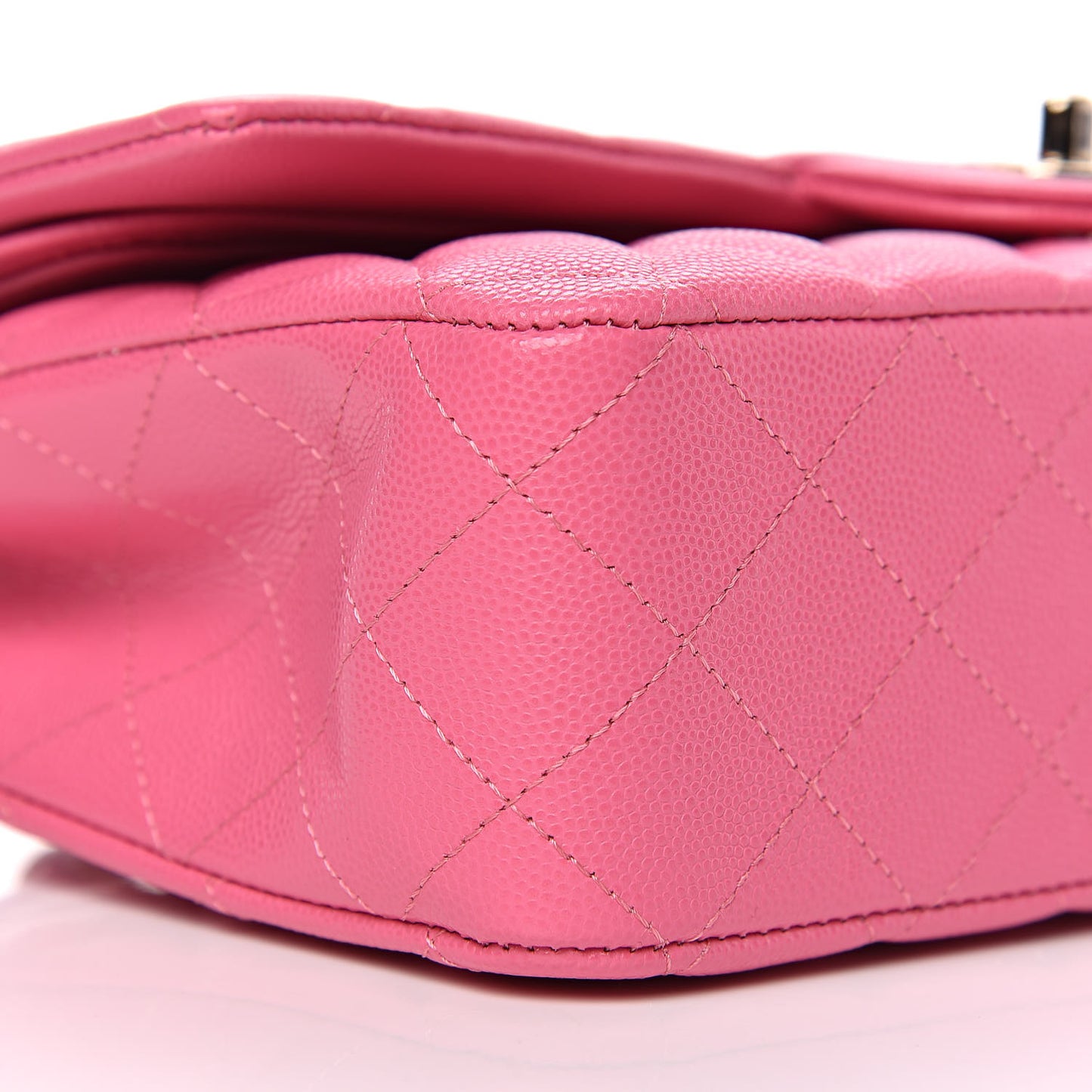 Caviar Quilted Medium Double Flap Pink