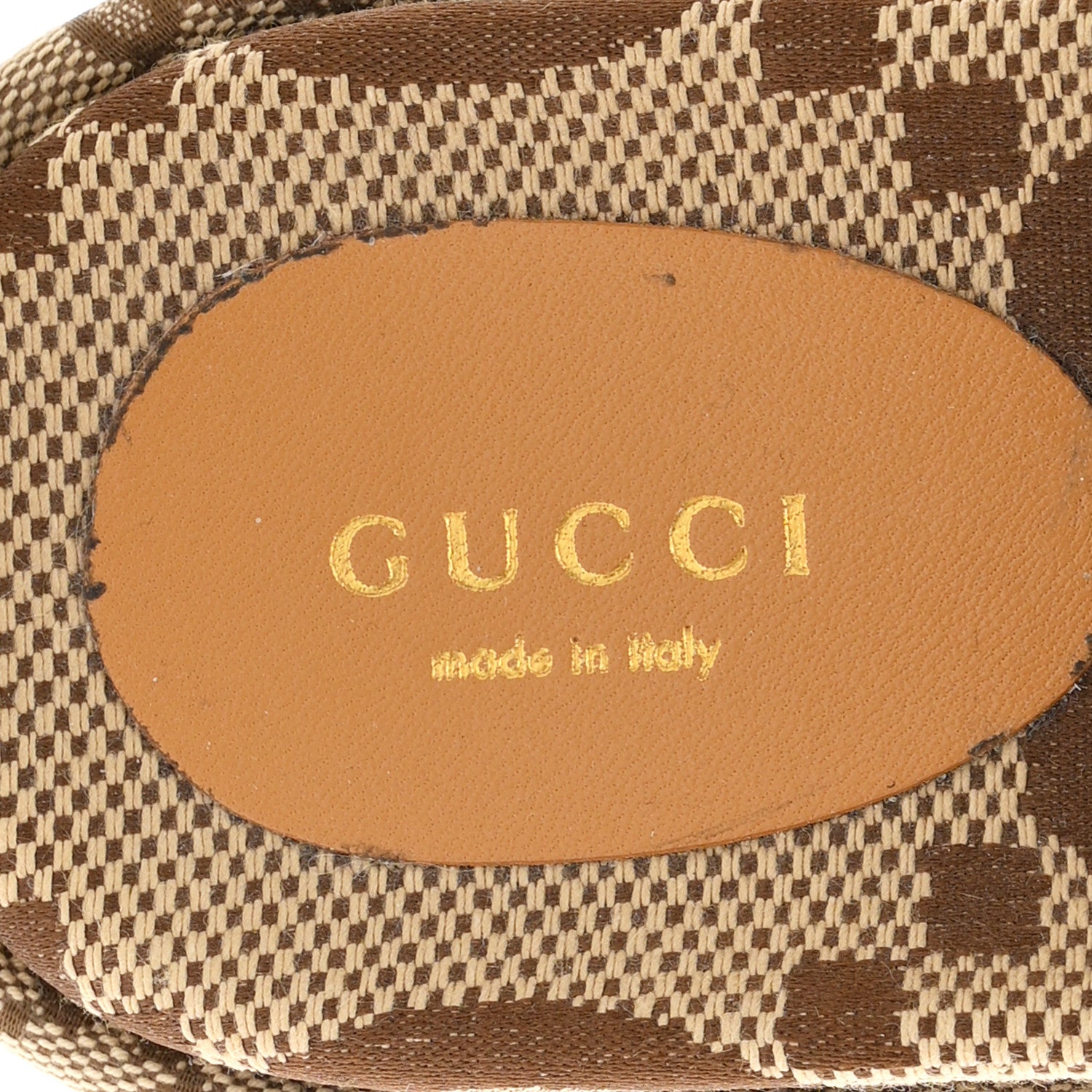 Gucci Monogram Maxi GG Angelina Platform 55mm Slide Sandals 36 Camel Ebony 8 of 10