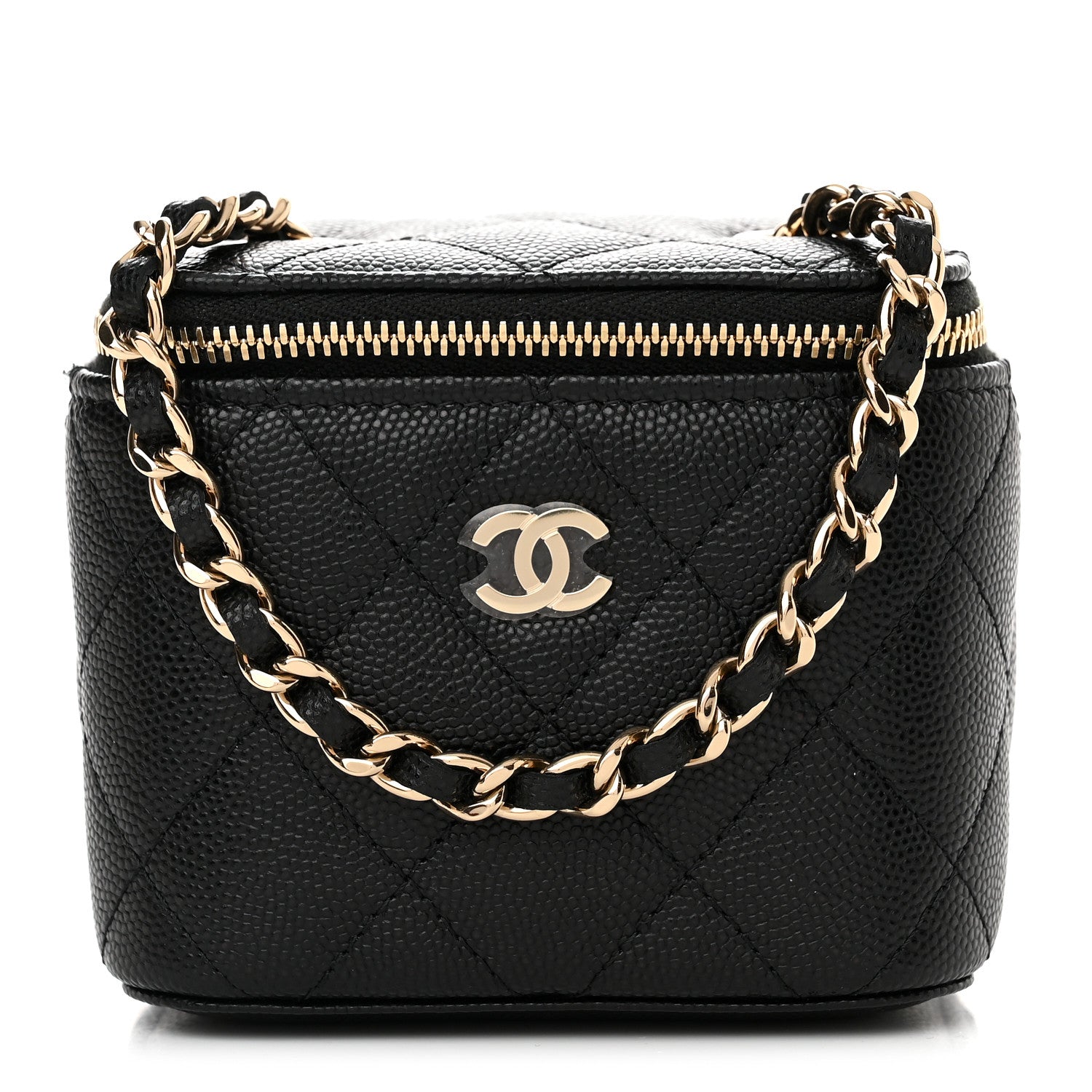 Chanel Caviar Quilted Mini Vanity Case With Chain Black 1 of 11