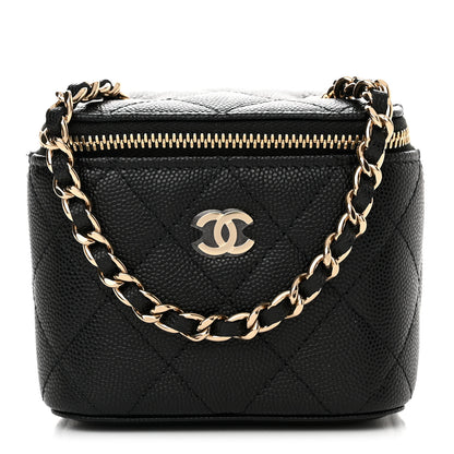 Chanel Caviar Quilted Mini Vanity Case With Chain Black 1 of 11