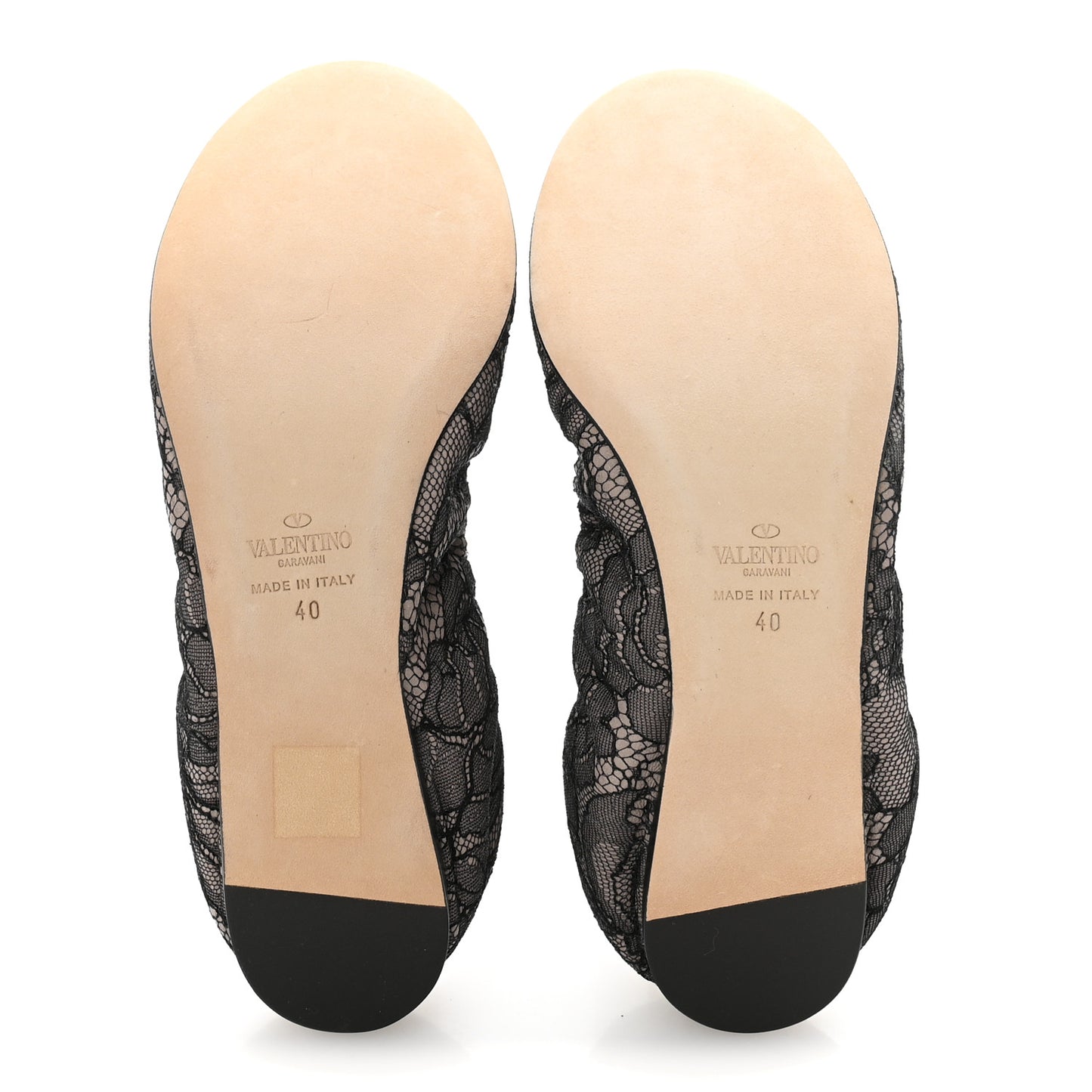 Lace Ballerina Flats 40 Black