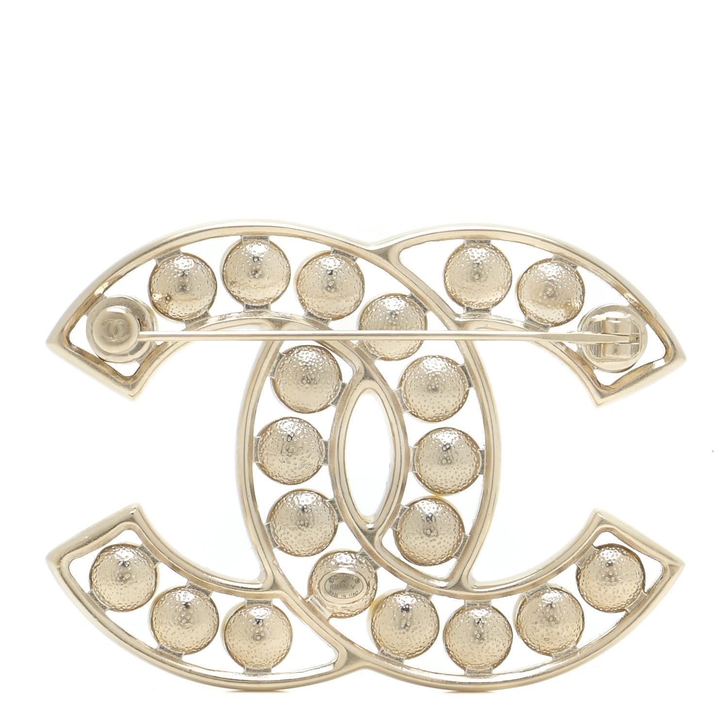 Chanel CC Pearl Brooch Pin Gold 2 of 5