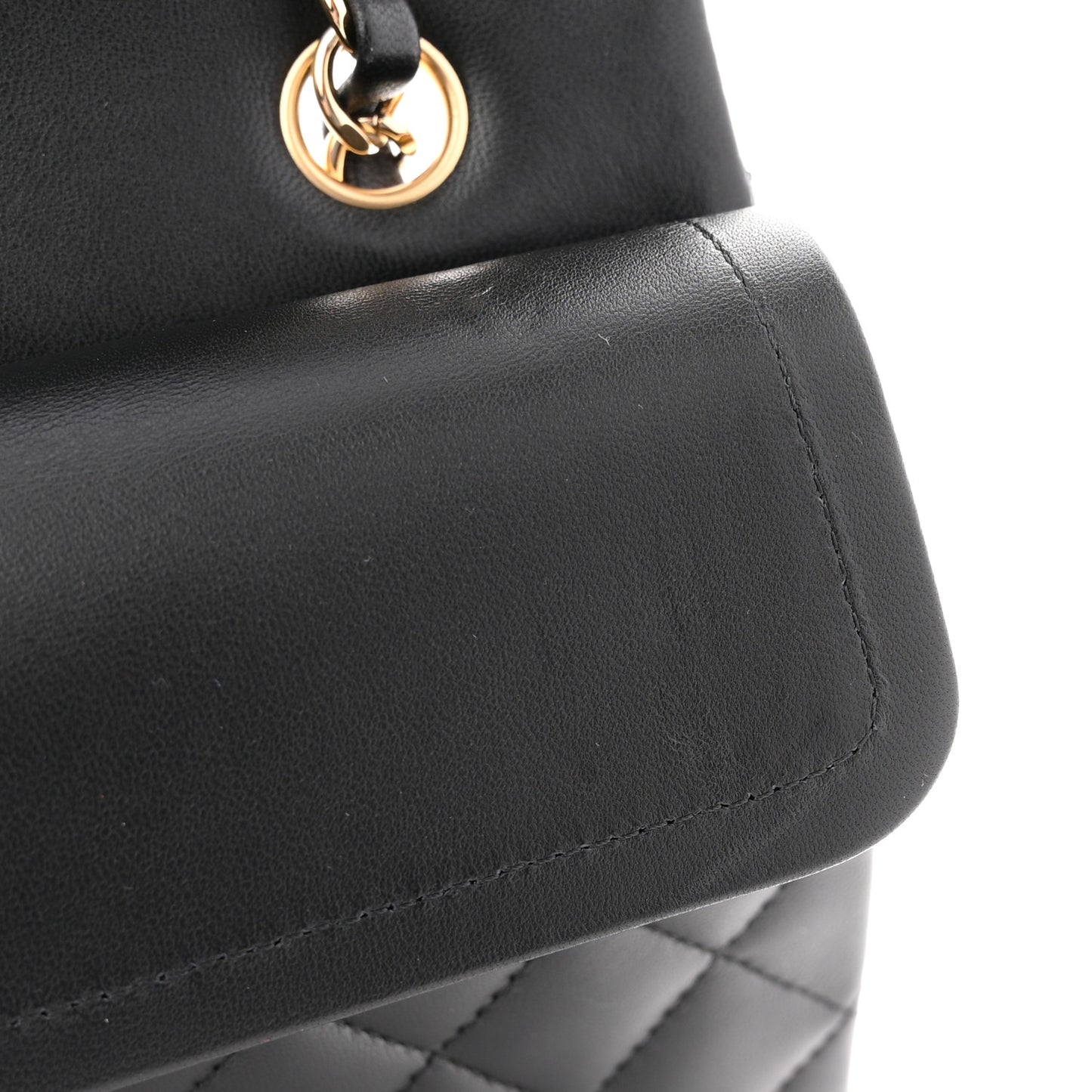Lambskin Quilted Small Double Flap Black