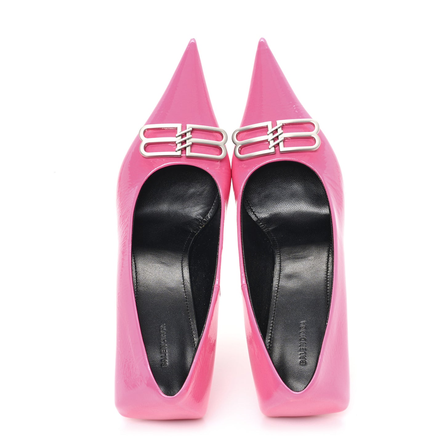Shiny Calfskin BB Square Knife 80mm Pumps 37 Sweet Pink