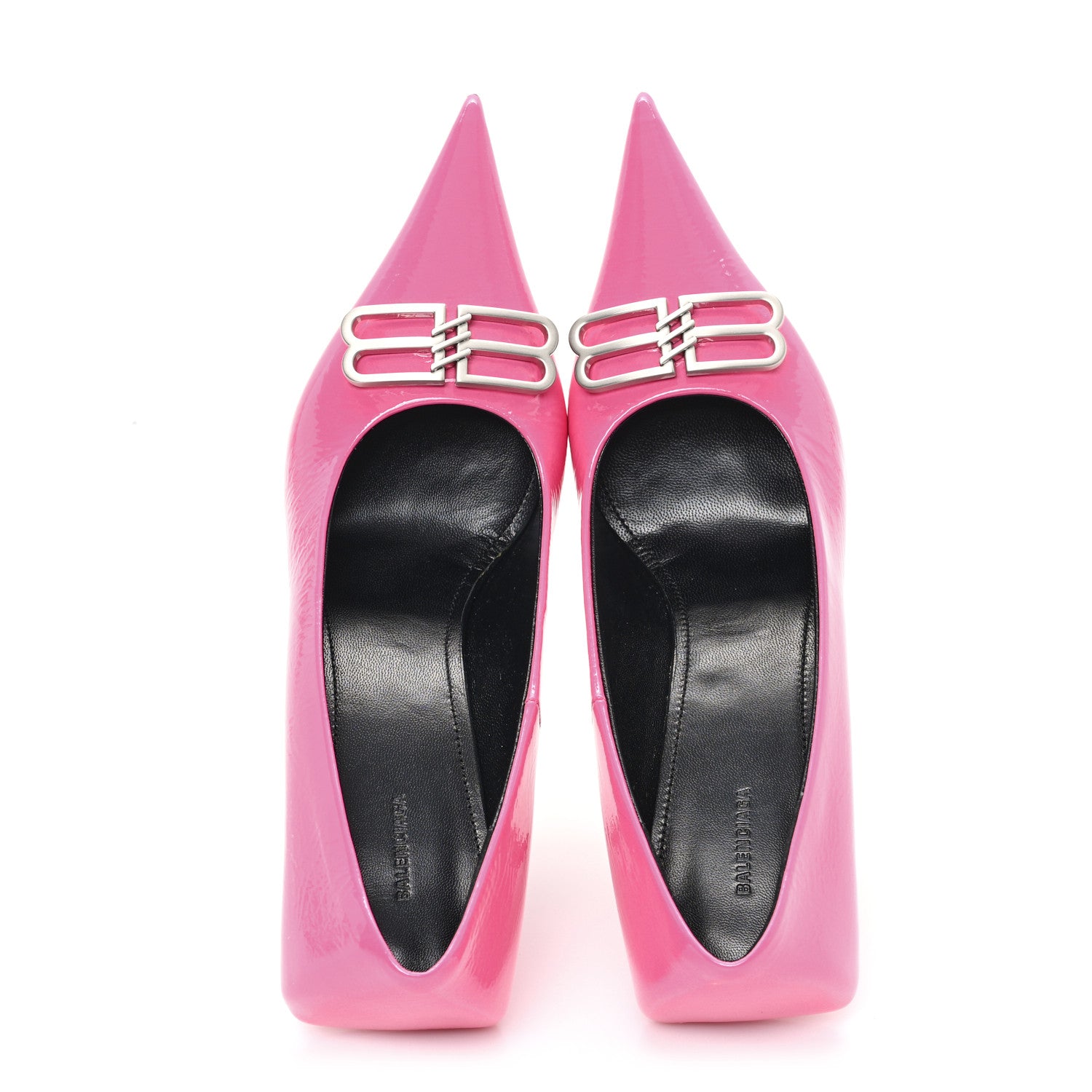 Balenciaga Shiny Calfskin BB Square Knife 80mm Pumps 37 Sweet Pink 2 of 10