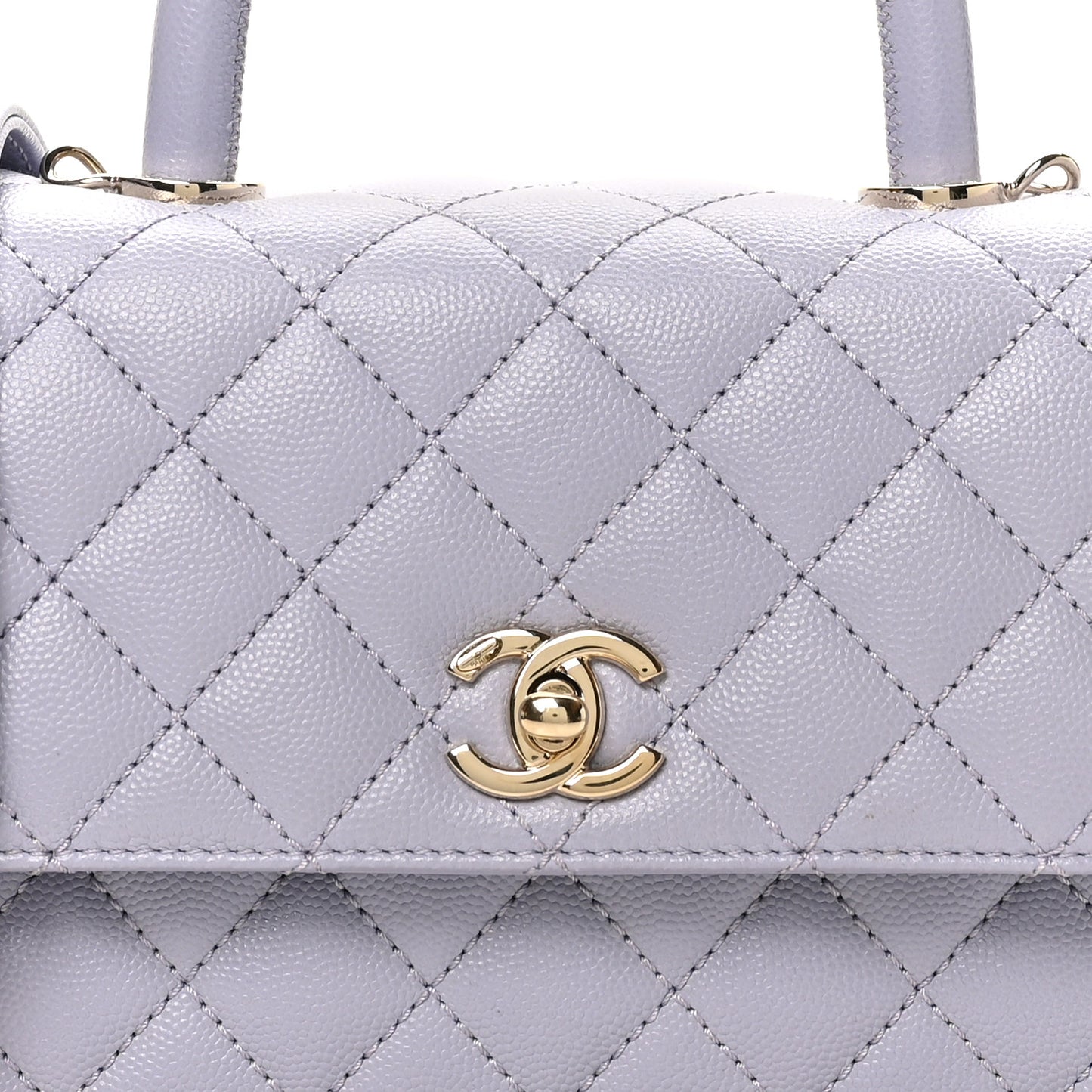 Caviar Quilted Mini Coco Handle Flap Light Purple