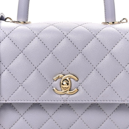 Chanel Caviar Quilted Mini Coco Handle Flap Light Purple 8 of 10