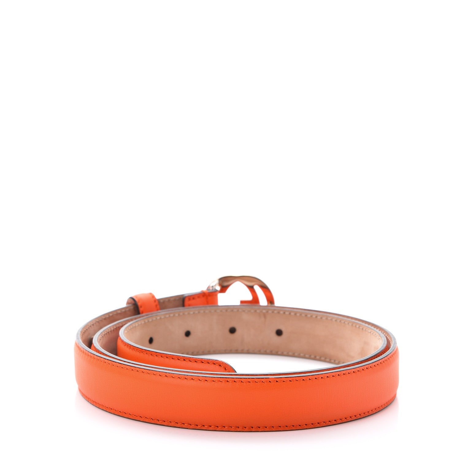 Gucci Moon Calfskin Interlocking G 25mm Belt 95 38 Vibrant Orange 4 of 8