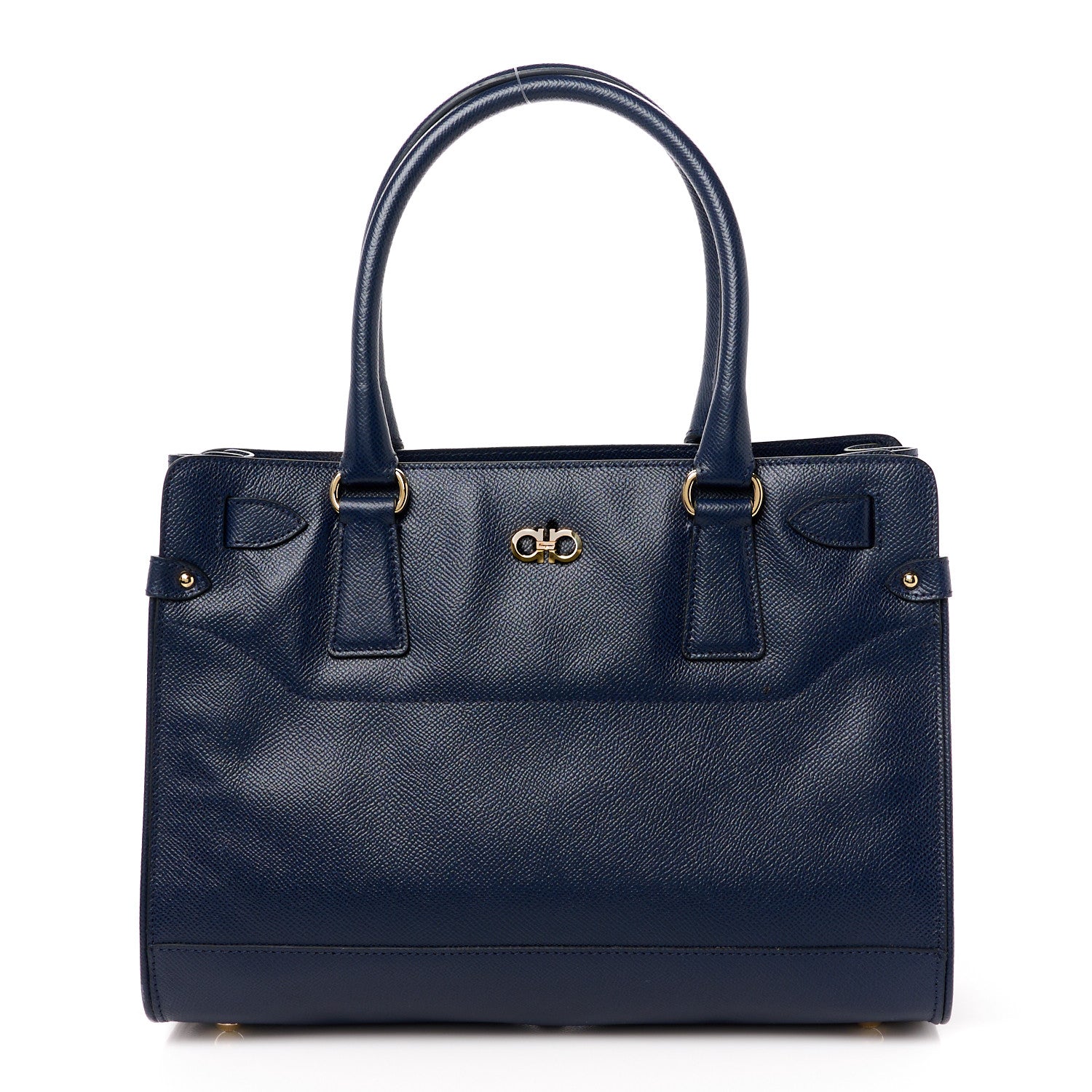 Salvatore Ferragamo Calfskin Briana Tote Navy 1 of 11