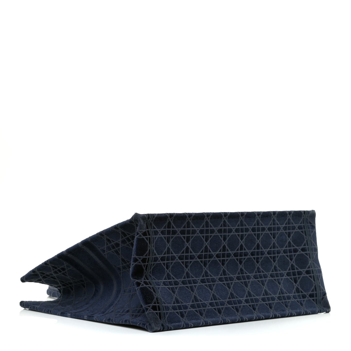 Velvet Cannage Large Book Tote Navy Blue