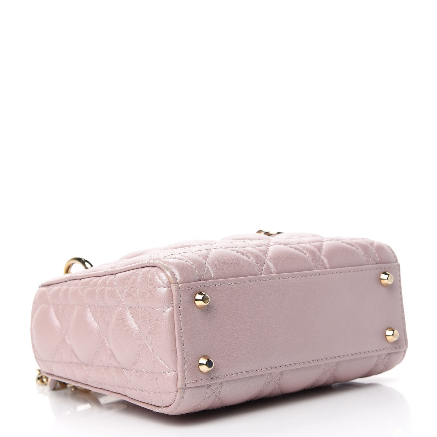 Metallic Lambskin Cannage Mini Lady Dior Lotus