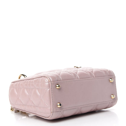 Christian Dior Metallic Lambskin Cannage Mini Lady Dior Lotus 4 of 11