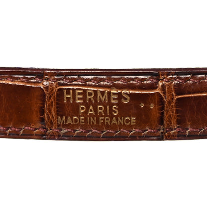 Hermes Shiny Niloticus Crocodile Kelly Sellier 28 Miel 8 of 34