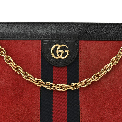 Gucci Suede Patent Web Small Ophidia Chain Shoulder Bag Hibiscus Red Black 8 of 11