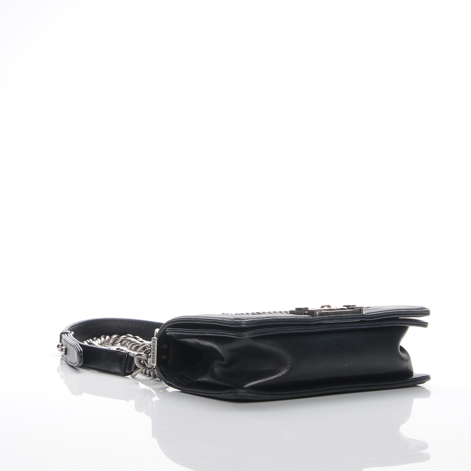 Chanel Lambskin Quilted Small Chain Mail Boy Flap Black 4 of 8