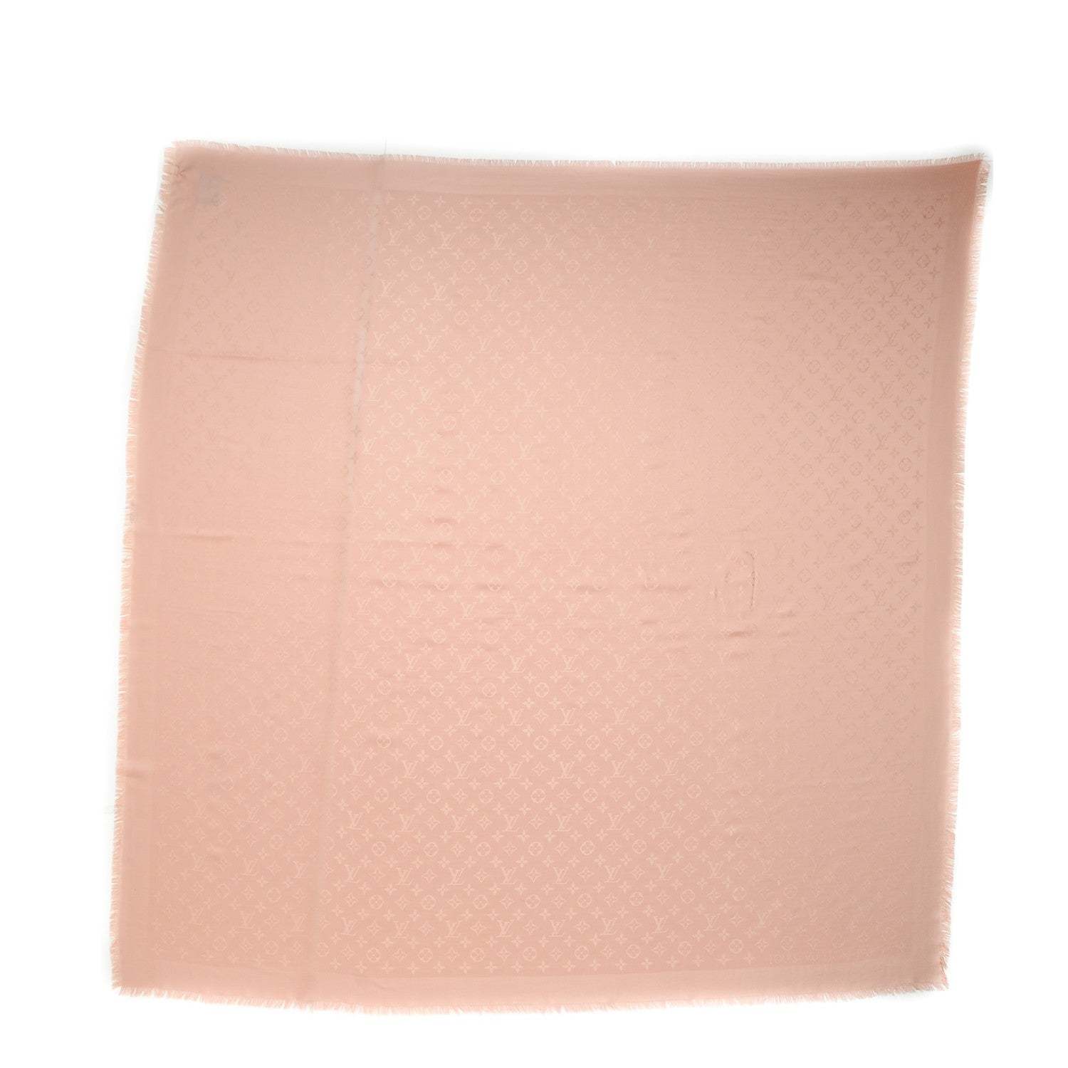 Louis Vuitton Silk Wool Monogram Shawl Natural 1 of 4
