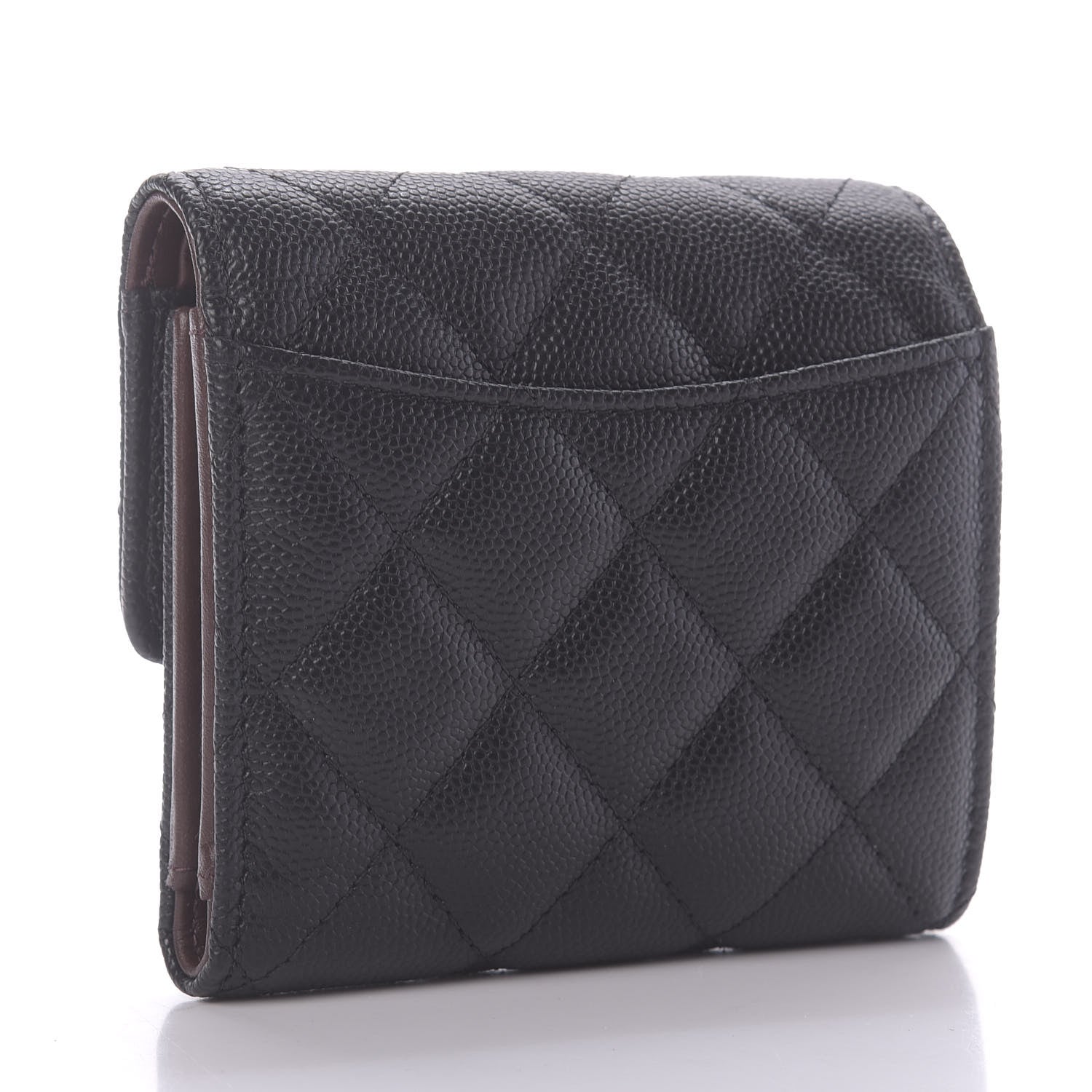 Chanel Caviar Quilted Compact Flap Wallet Black 3 of 9