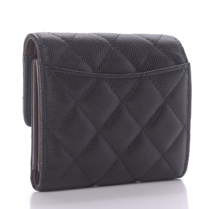 Chanel Caviar Quilted Compact Flap Wallet Black 3 of 9