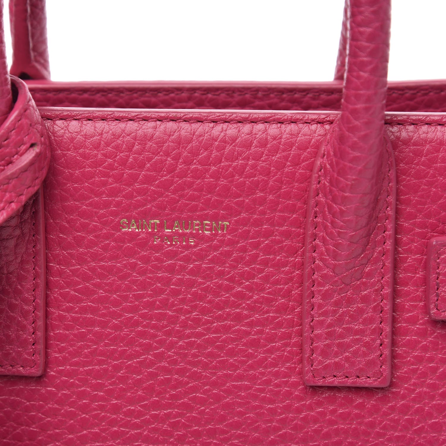 Saint Laurent Grained Calfskin Nano Sac De Jour Fuchsia 7 of 13