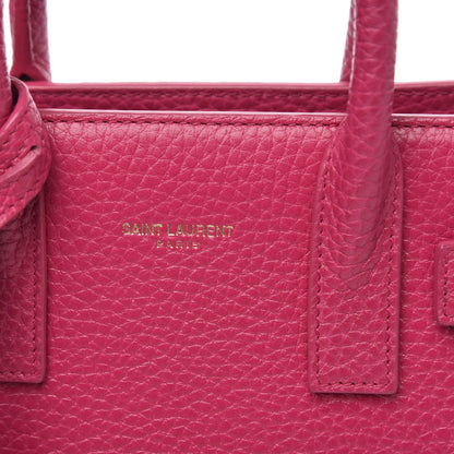 Saint Laurent Grained Calfskin Nano Sac De Jour Fuchsia 7 of 13