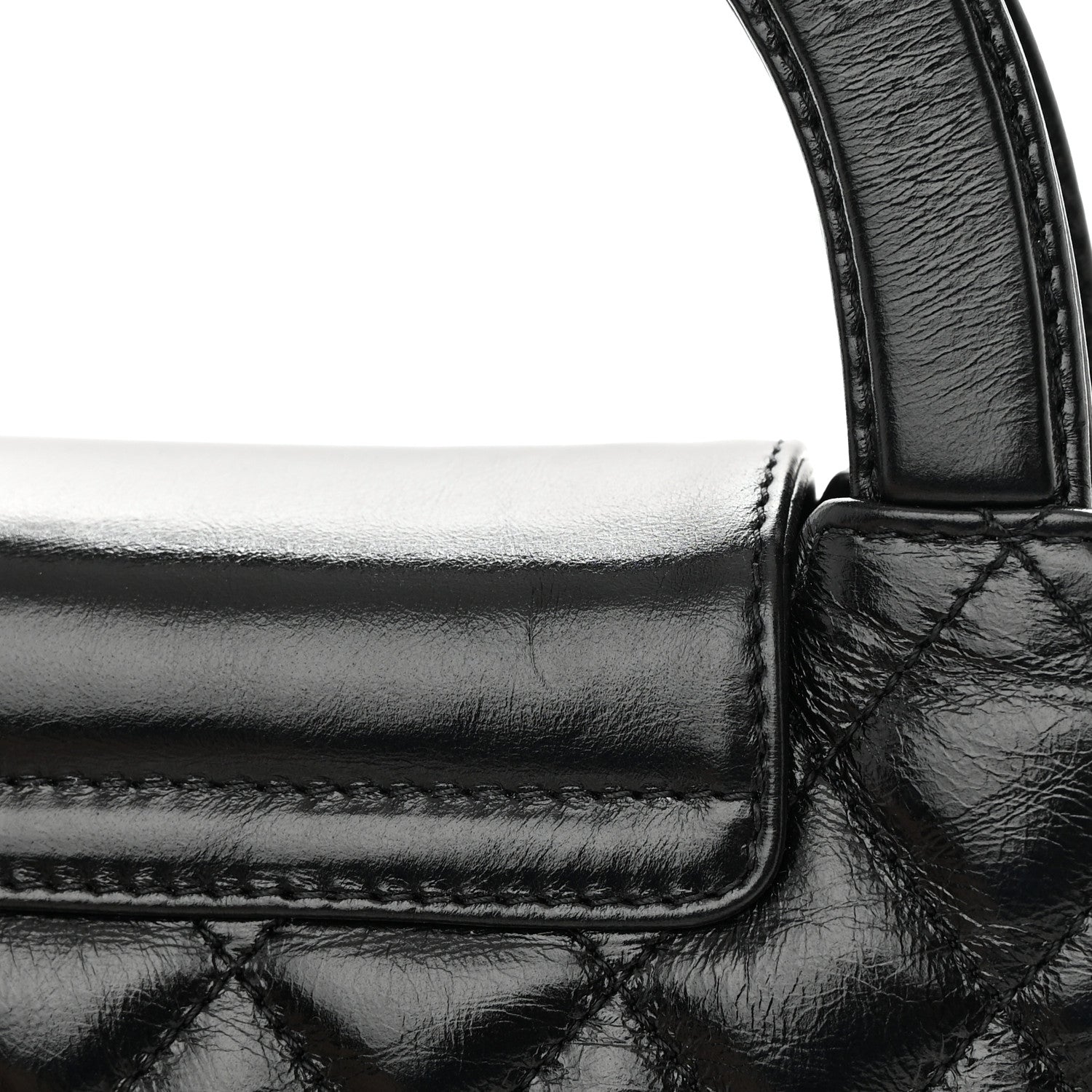 Chanel Shiny Aged Calfskin Quilted Nano Kelly Shopper Black 12 of 12