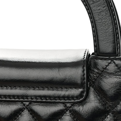 Chanel Shiny Aged Calfskin Quilted Nano Kelly Shopper Black 12 of 12