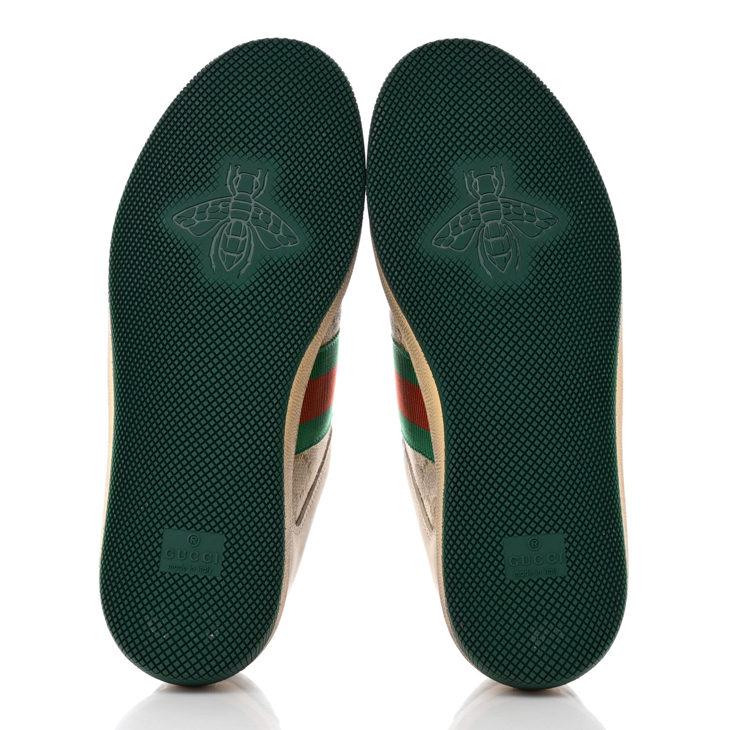 Gucci GG Monogram Nubuck Web Womens Screener Sneakers 37 New Sand Milk Vintage Green 6 of 21