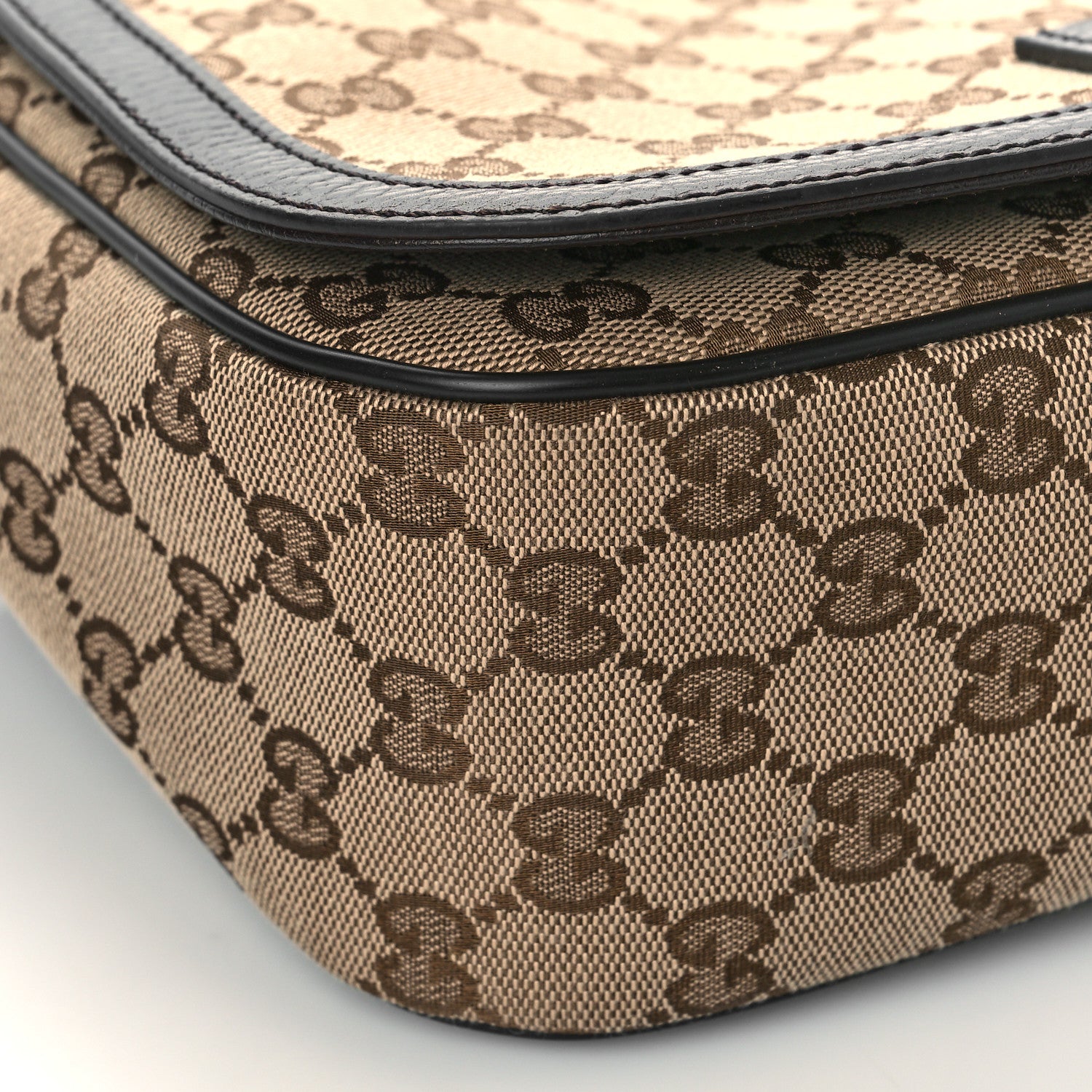 Gucci Monogram Flap Messenger Bag Beige Dark Brown 8 of 9