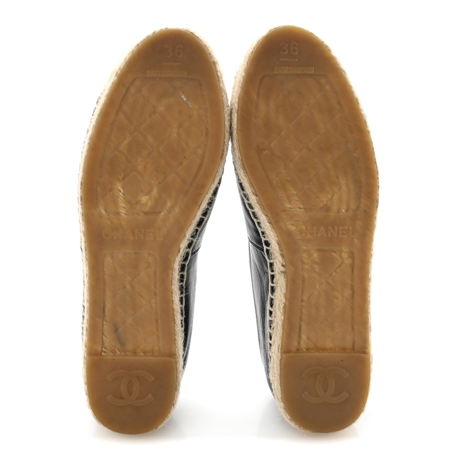 Chanel Lambskin CC Espadrilles 36 Black 6 of 11
