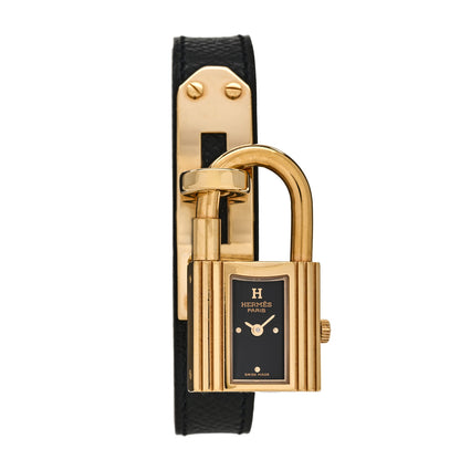 Hermes Stainless Steel Epsom 20mm Kelly Cadena Quartz Watch Noir 1 of 6