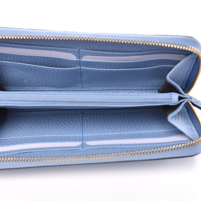 Gucci Dollar Calfskin GG Zip Around Wallet Mineral Blue 5 of 9