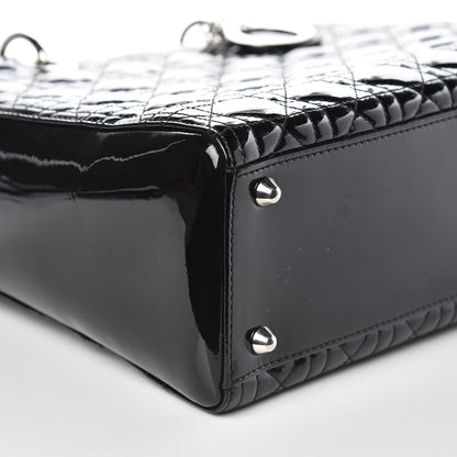 Christian Dior Patent Cannage Large Lady Dior Black 9 of 10