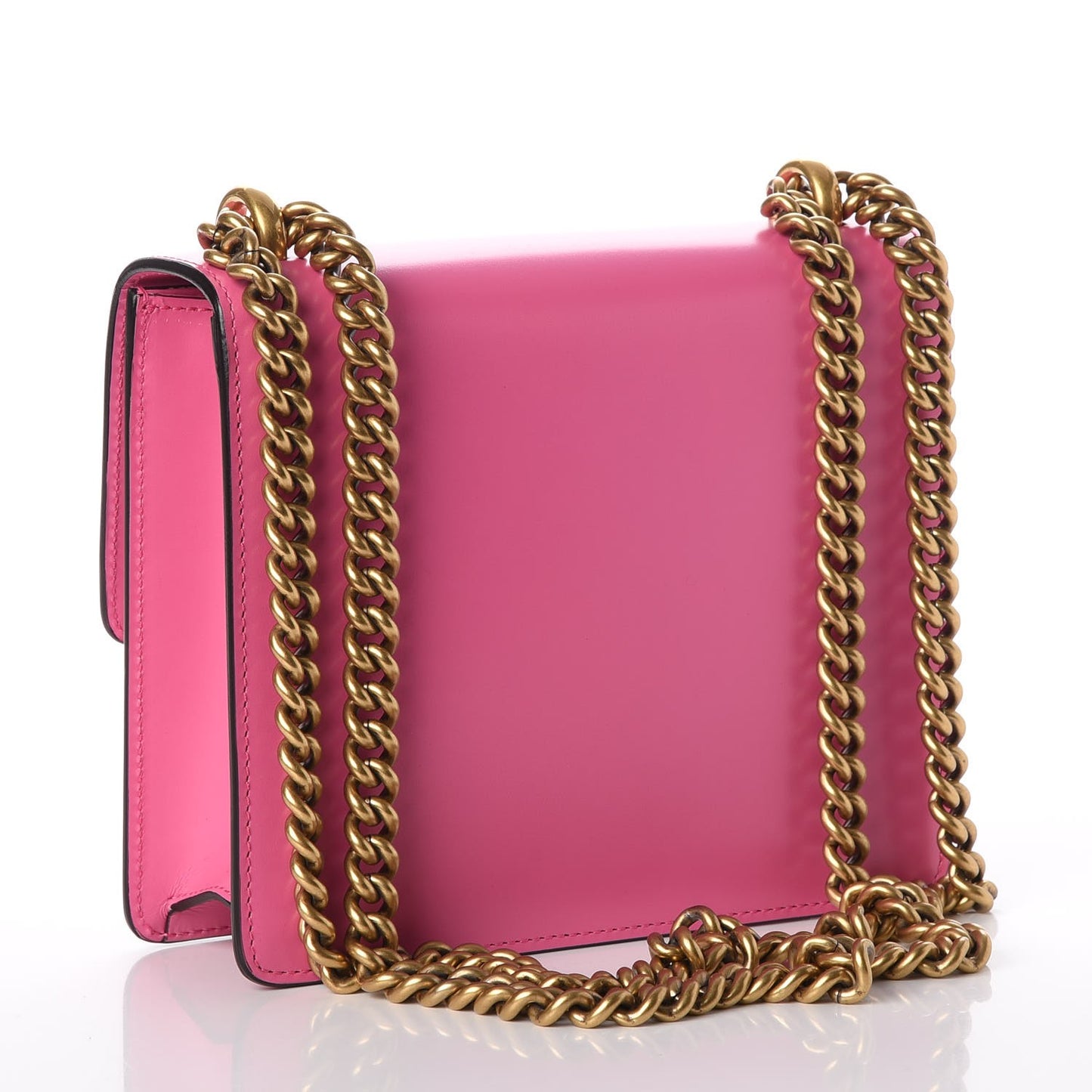 Knight Calfskin Small GG Marmont Chain Handle Bag Pink Tropical Flower