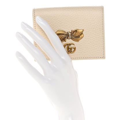 Gucci Calfskin GG Marmont Bow Card Case White 2 of 7
