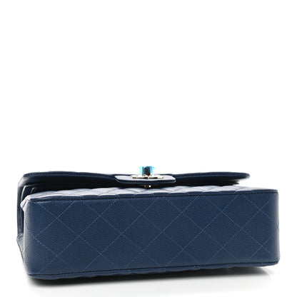 Chanel Caviar Quilted Small Double Flap Dark Blue 3 of 8