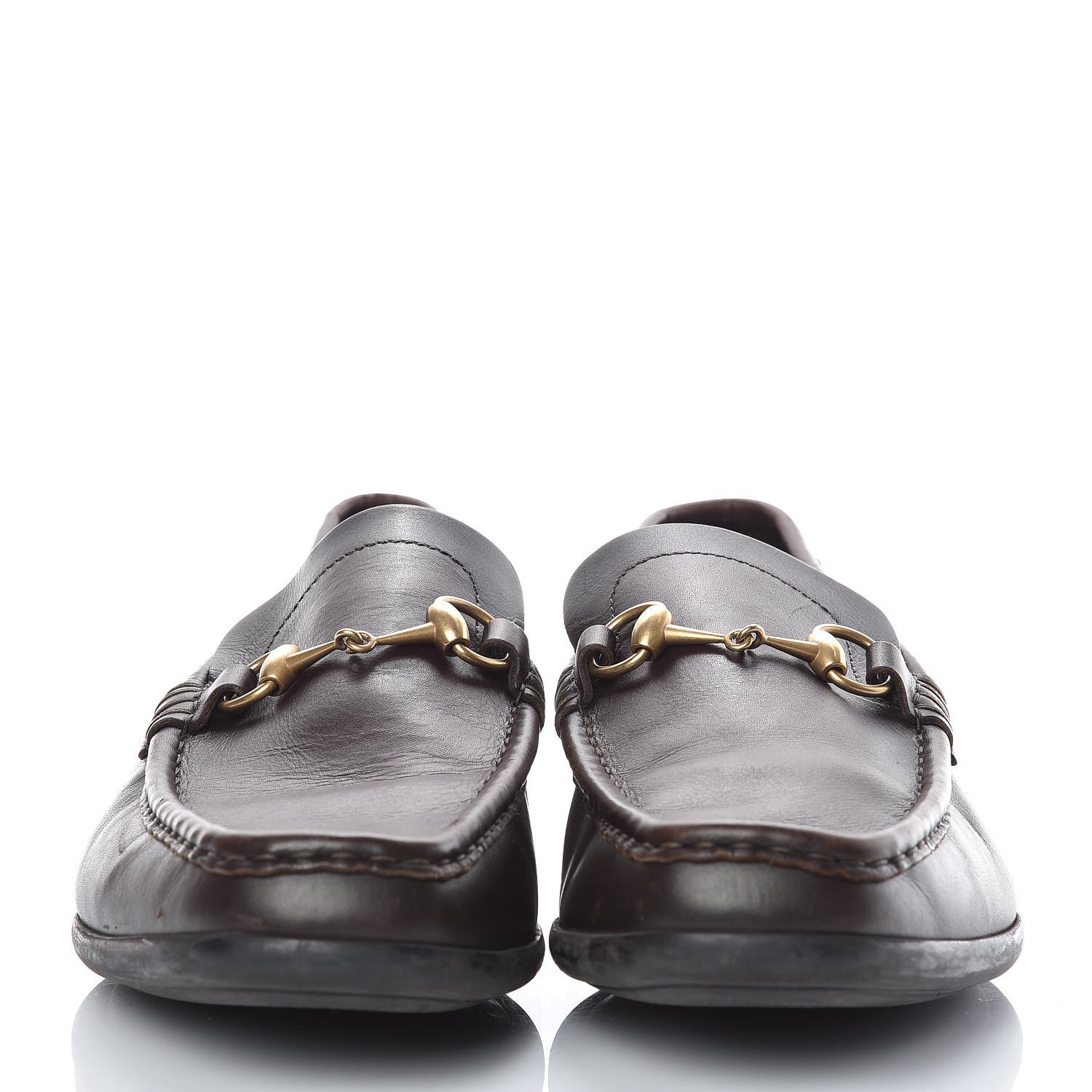 Gucci Calfskin Mens Horsebit Driver Loafers 11 Brown 2 of 11